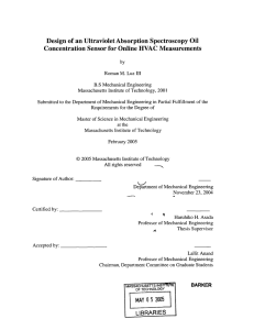 Design  of an Ultraviolet Absorption Spectroscopy  Oil