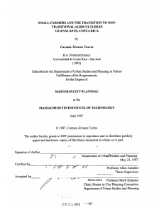 SMALL  FARMERS  AND  THE TRANSITION  TO... TRADITIONAL AGRICULTURE IN GUANACASTE,  COSTA RICA by