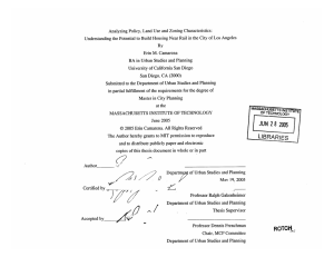 Analyzing  Policy,  Land Use  and Zoning ... Understanding  the Potential  to  Build Housing Near...