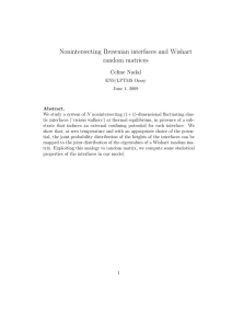 Nonintersecting Brownian interfaces and Wishart random matrices Celine Nadal