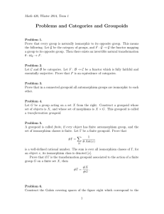Problems and Categories and Groupoids