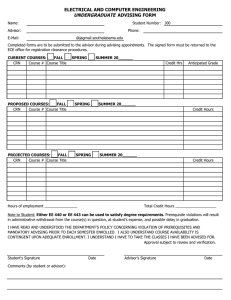 ELECTRICAL AND COMPUTER ENGINEERING UNDERGRADUATE  ADVISING FORM