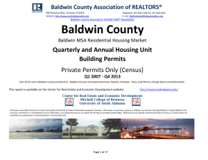 Baldwin County Quarterly and Annual Housing Unit Building Permits Private Permits Only (Census)