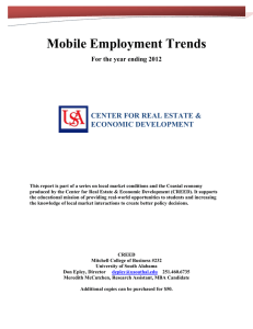 Mobile Employment Trends CENTER FOR REAL ESTATE &amp; ECONOMIC DEVELOPMENT