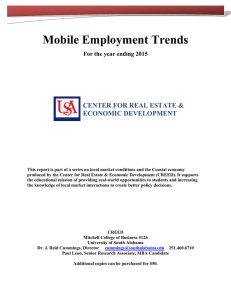 Mobile Employment Trends CENTER FOR REAL ESTATE &amp; ECONOMIC DEVELOPMENT