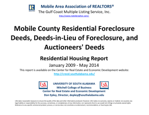 Mobile County Residential Foreclosure Deeds, Deeds-in-Lieu of Foreclosure, and Auctioneers' Deeds