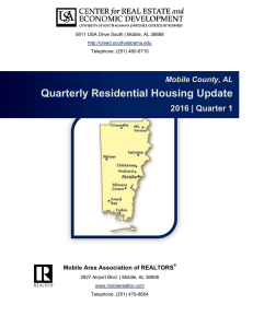 Quarterly Residential Housing Update 2016 | Quarter 1 Mobile County, AL
