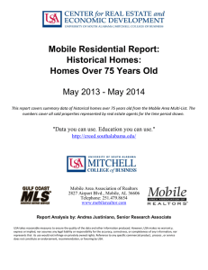Mobile Residential Report: Historical Homes: Homes Over 75 Years Old