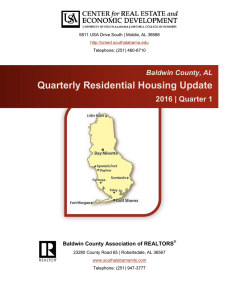 Quarterly Residential Housing Update 2016 | Quarter 1 Baldwin County, AL