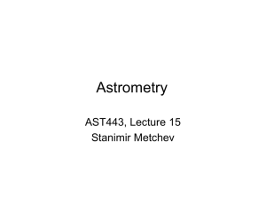 Astrometry AST443, Lecture 15 Stanimir Metchev
