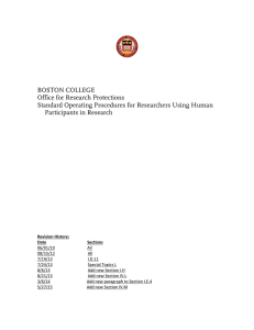 BOSTON COLLEGE Office for Research Protections