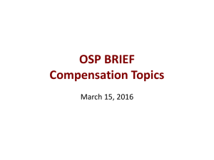 OSP BRIEF Compensation Topics March 15, 2016