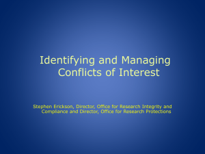 Identifying and Managing Conflicts of Interest