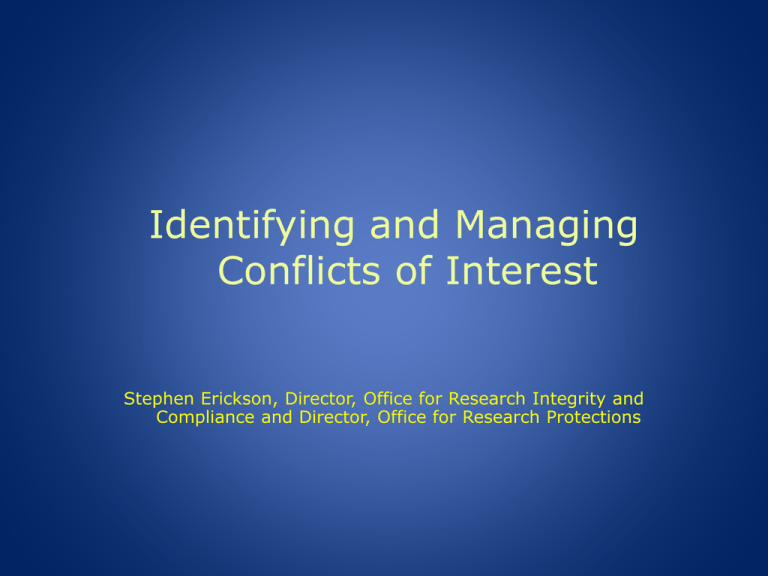 What Does Managing Conflicts Of Interest Mean