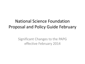National Science Foundation Proposal and Policy Guide February