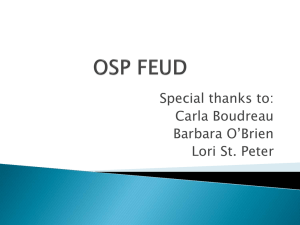 Special thanks to: Carla Boudreau Barbara O’Brien Lori St. Peter