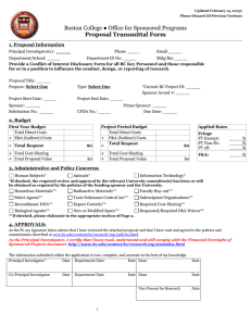 Boston College ● Office for Sponsored Programs  Proposal Transmittal Form