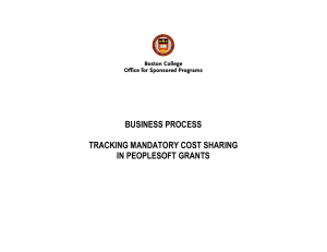 BUSINESS PROCESS  TRACKING MANDATORY COST SHARING IN PEOPLESOFT GRANTS