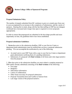 Boston College: Office of Sponsored Programs  Proposal Submission Policy