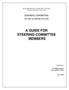 A GUIDE FOR STEERING COMMITTEE   OF THE ACADEMIC SENATE 