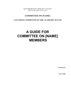 A GUIDE FOR COMMITTEE ON [NAME] MEMBERS