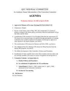 AGENDA  QCC WID/WAC COMMITTEE An Academic Senate Subcommittee of the Curriculum Committee