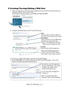 F. Creating/Viewing/Editing a Wiki Post