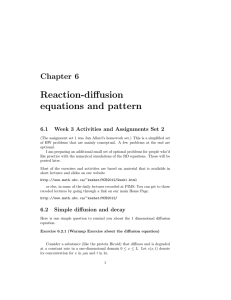 Reaction-diffusion equations and pattern Chapter 6 6.1