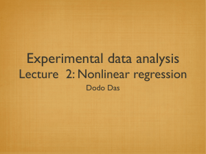 Experimental data analysis Lecture  2: Nonlinear regression Dodo Das