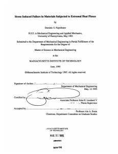 by Stress Induced Failure in Materials Subjected to Extremal Heat Fluxes