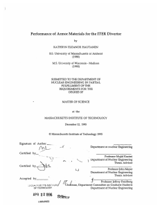 Performance  of Armor Materials  for the ITER Divertor