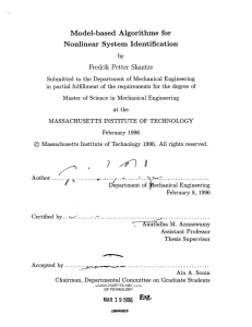 Model-based  Algorithms  for Nonlinear  System  Identification