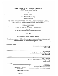 Stress Corrosion  Crack  Detection  in Alloy 600