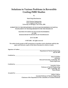Solutions to Various Problems in Reversible Cooling fMRI Studies