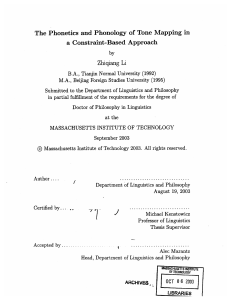 The  Phonetics  and  Phonology  of ... a Constraint-Based  Approach Zhiqiang  Li