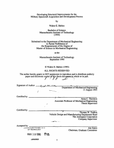 Developing Structural Improvements for the Military Spacecraft Acquisition and Development Process