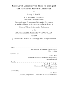 Rheology of Complex Fluid Films for Biological and Mechanical Adhesive Locomotion