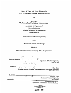 Study  of  Trace  and  Minor ... ALS  (Amyotrophic  Lateral  Sclerosis)  Patients by J.