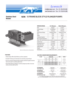 15 FRAME BLOCK STYLE PLUNGER PUMPS 1570 Stainless Steel Model: