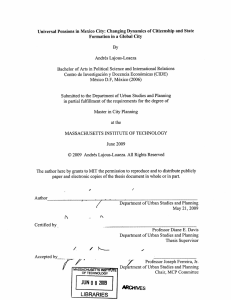 Universal  Pensions  in Mexico  City:  Changing... Formation in a Global  City