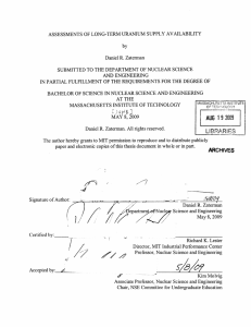 ASSESSMENTS  OF LONG-TERM  URANIUM  SUPPLY  AVAILABILITY by