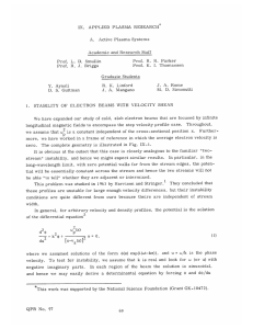 APPLIED  PLASMA  RESEARCH IX. A. Active  Plasma  Systems