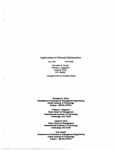 Applications  of Network  Optimization July  1992 WP  #3458