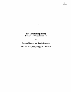The  Interdisciplinary Study  of  Coordination by
