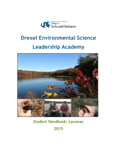 Drexel Environmental Science Leadership Academy  Student Handbook: Lacawac
