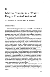 Material Transfer in a Western Oregon Forested Watershed