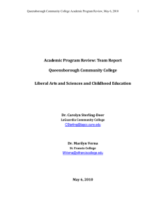 Academic Program Review: Team Report Queensborough Community College