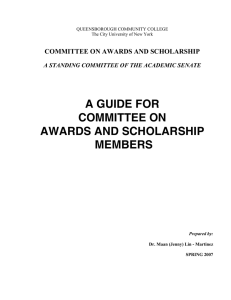 A GUIDE FOR COMMITTEE ON AWARDS AND SCHOLARSHIP MEMBERS