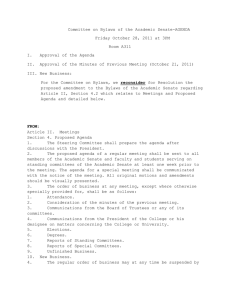 Committee on Bylaws of the Academic Senate-AGENDA Room A311
