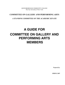 A GUIDE FOR COMMITTEE ON GALLERY AND PERFORMING ARTS MEMBERS
